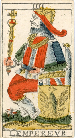 c.1790 Single L'Empereur Card by L. Carey Pre-Revolutionary Besançon Tarot