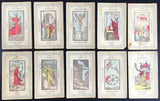 c.1885 Etteilla Tarot Type II Cards, published by Z. Lismon, Paris, 77/78 cards