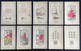 c.1885 Etteilla Tarot Type II Cards, published by Z. Lismon, Paris, 77/78 cards