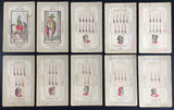 c.1885 Etteilla Tarot Type II Cards, published by Z. Lismon, Paris, 77/78 cards