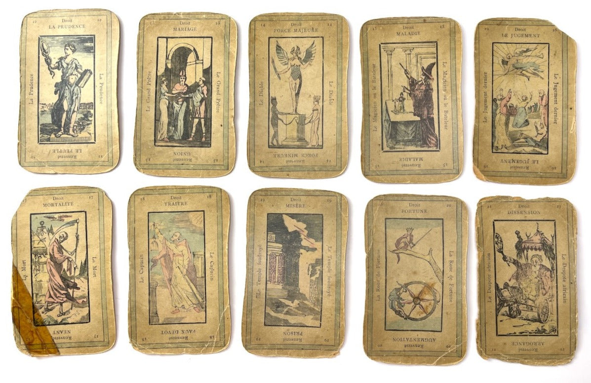 c.1890 Grand Etteilla Tarot Type II Cards, published by Z c.1890 Grand Etteilla Tarot Type II Cards, published by Z