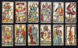 c.1898 Tarot Besancon Antique Deck B.P. Grimaud Paris France Partial 77/78 Cards