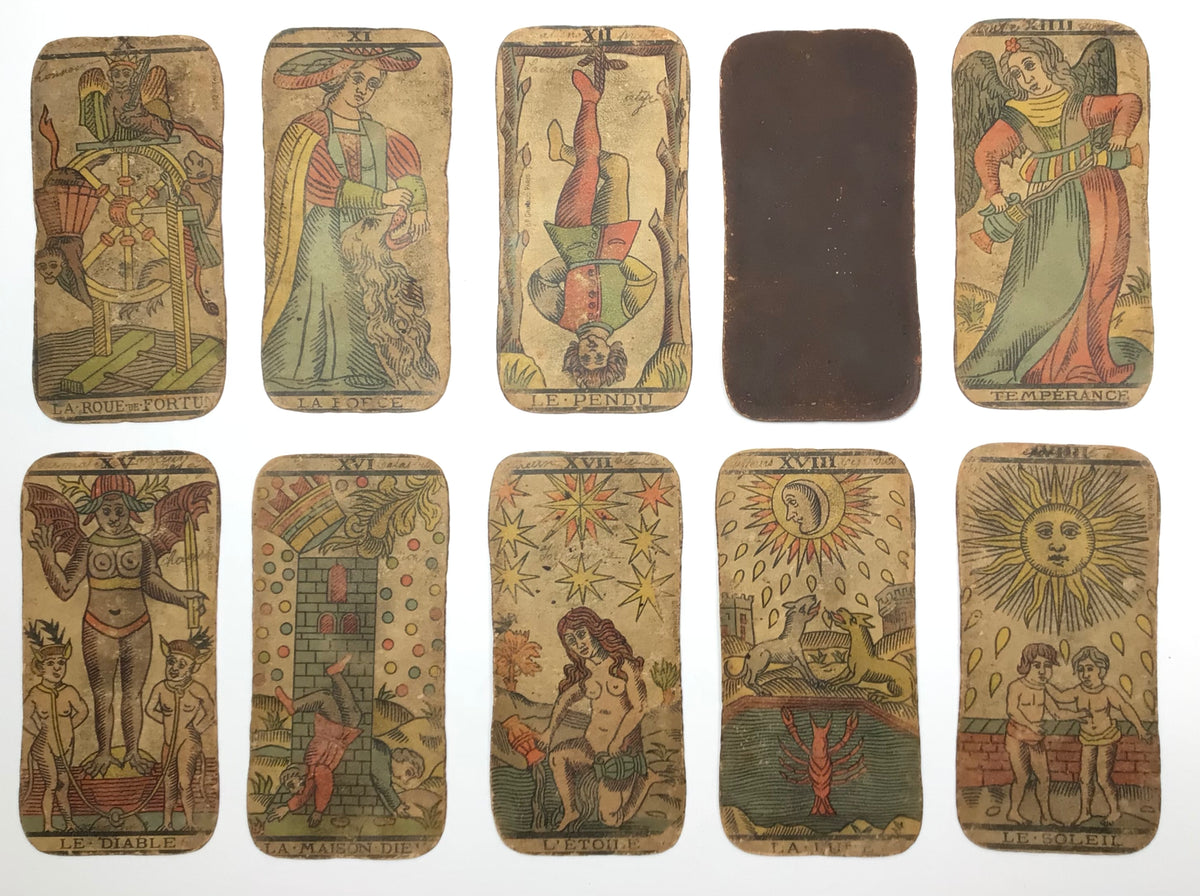 c.1898 Tarot Besançon, B.P. Grimaud, Paris, France, Partial 76/78 Card McClosky's Antiquarian