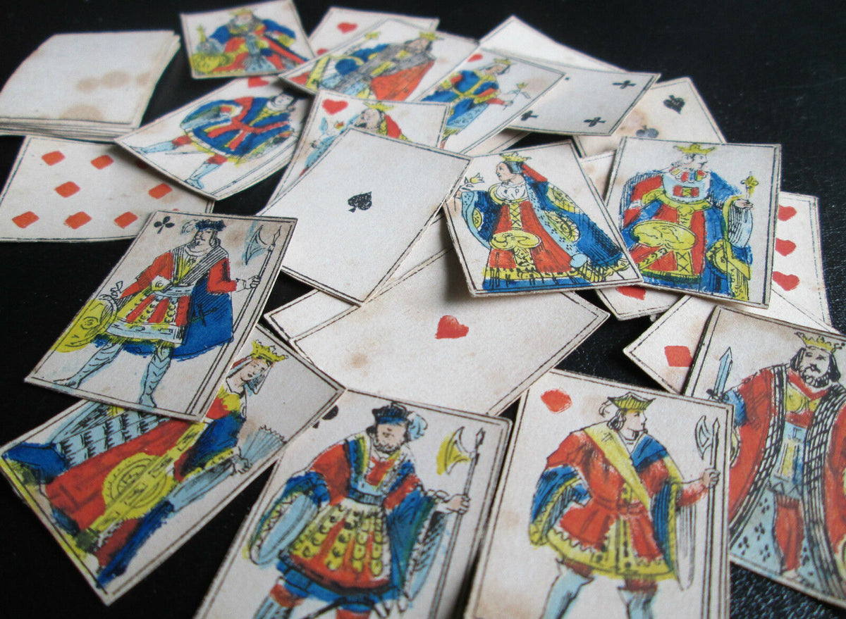 Old Miniature Playing Cards Napoleonic c.1800 Paris Pattern