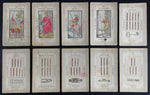 c.1885 Etteilla Tarot Type II Cards, published by Z. Lismon, Paris, 77/78 cards