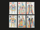 c.1830 Paris Pattern Playing Cards France 52/52 Painted Stencil Standing Courts