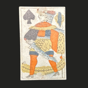 c.1750 Old Playing Card Provence Pattern Jack of Spades mid-18th Century France