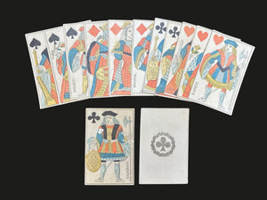 c.1830 Paris Pattern Playing Cards France 52/52 Painted Stencil Standing Courts