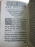 1558 De Arcanis Naturae by Mizauld 1st Ed