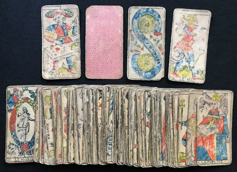 c.1880 Conver Camoin Ancien Tarot Marseille Old Antique Partial Deck 74/78 Cards