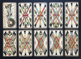 c.1898 Tarot Besancon Antique Deck B.P. Grimaud Paris France Partial 77/78 Cards