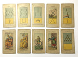 c.1890 Grimaud Grand Etteilla, Tarot Egyptien, Type I, 78/78 Cards